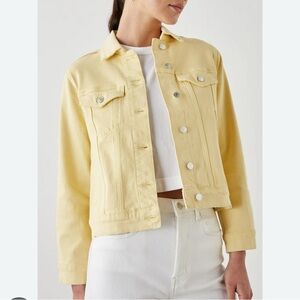 Rails Yellow Jean Jacket Cropped Point Collar